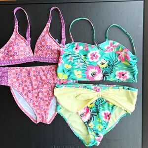 Tommy Bahama & Cabana‎ Life Girls Sz 12 Tropical Rashguard & Bikini Swimsuit